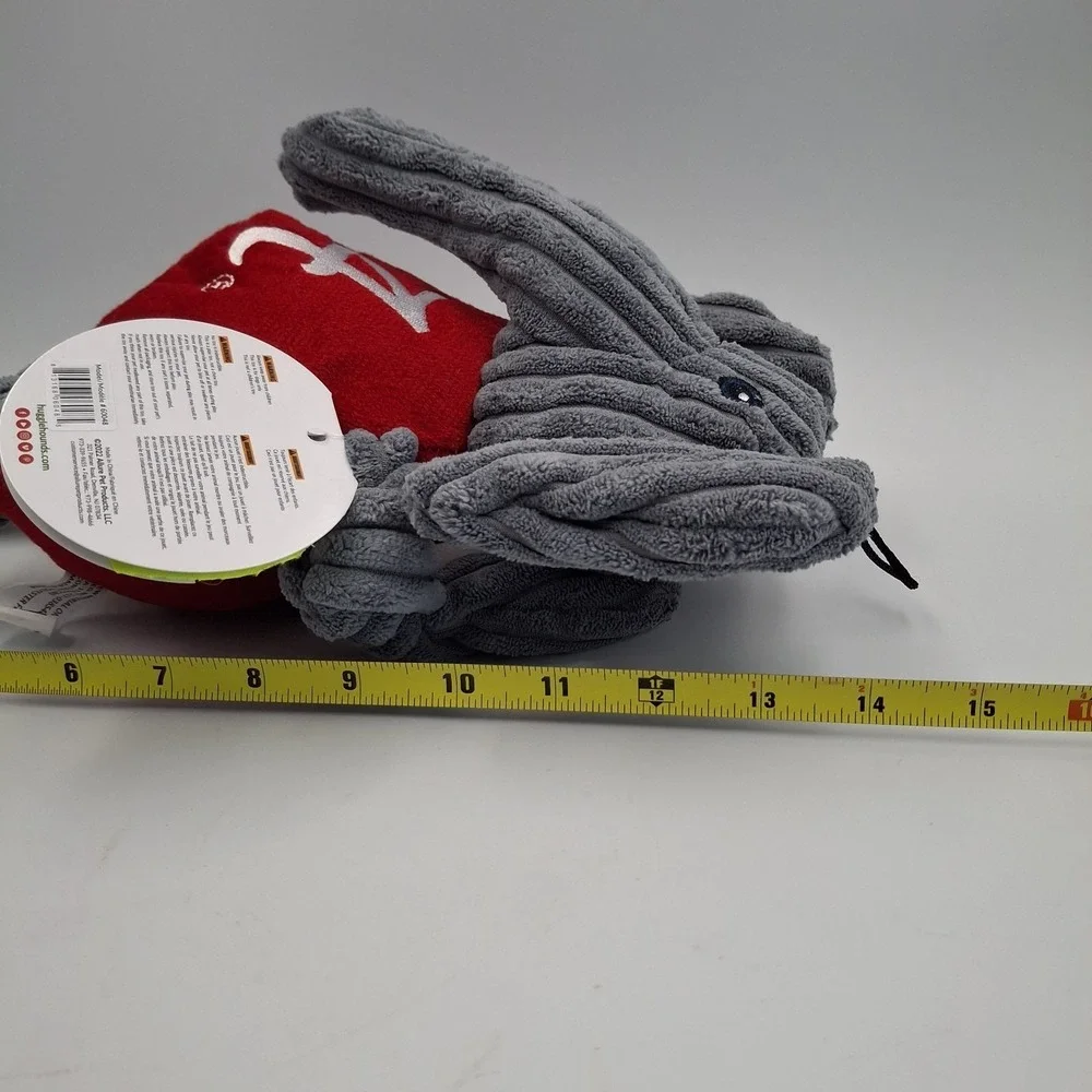 Alabama Crimson Tide HuggleHounds Tuffut Tech Elephant Dog Toy Plush Red Gray NW